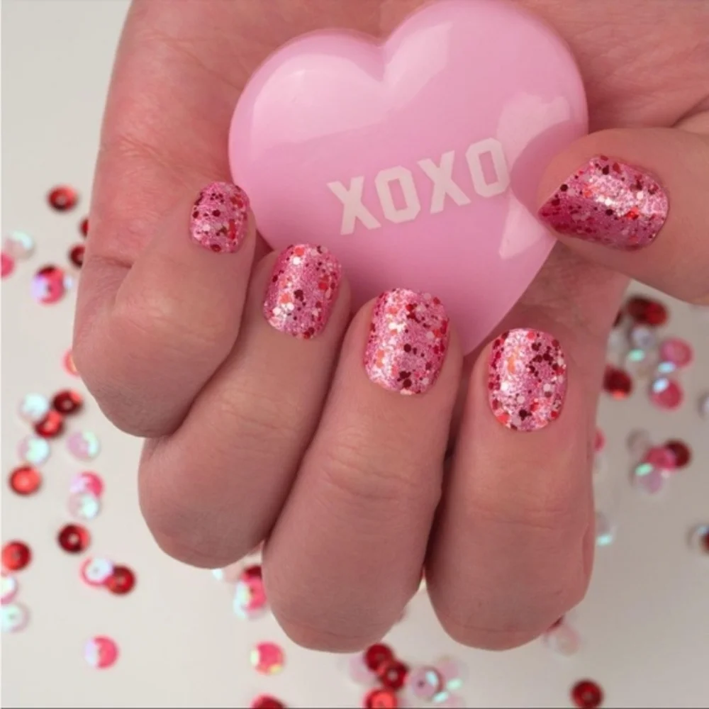 *RARE* Color Street Nail Strips - Love Scene - Pink Glittery - Picture 3 of 3